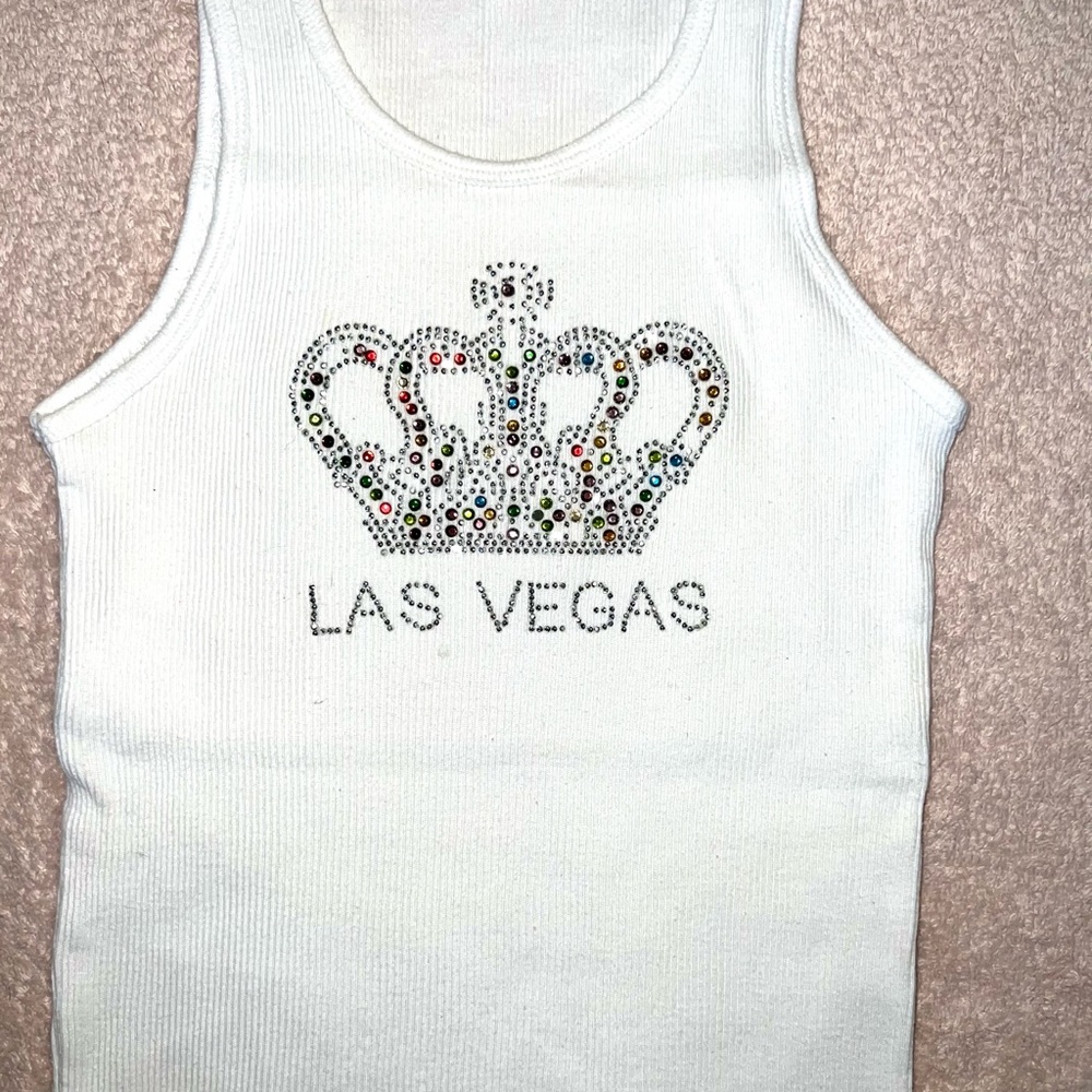 Y2K VINTAGE 💕Las Vegas Tank top  with Crown Design